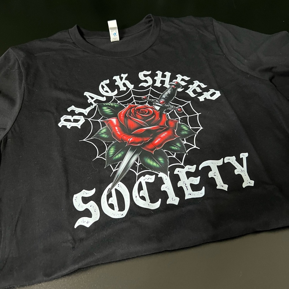 Bella Canvas Black Tee with White Print